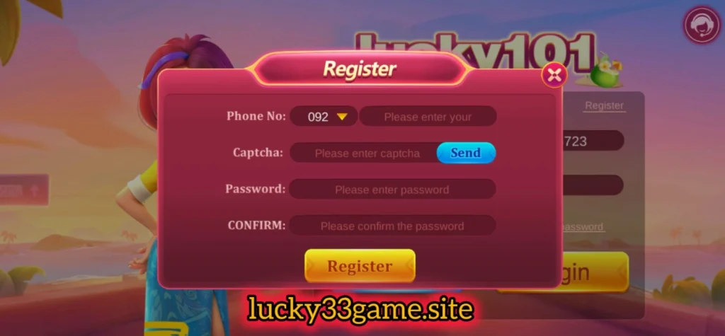 Lucky 100 Game register