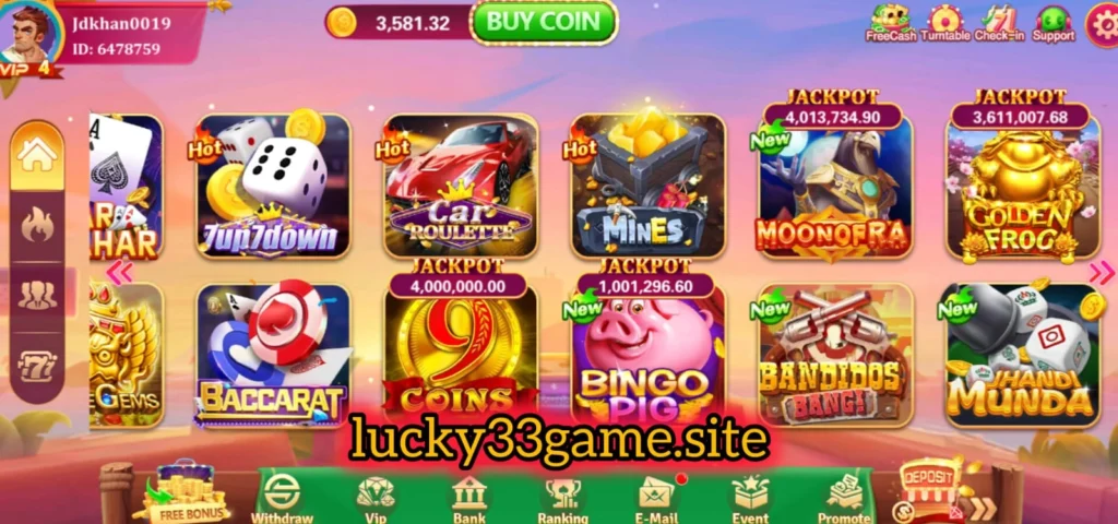 Lucky 100 Game interface screenshot